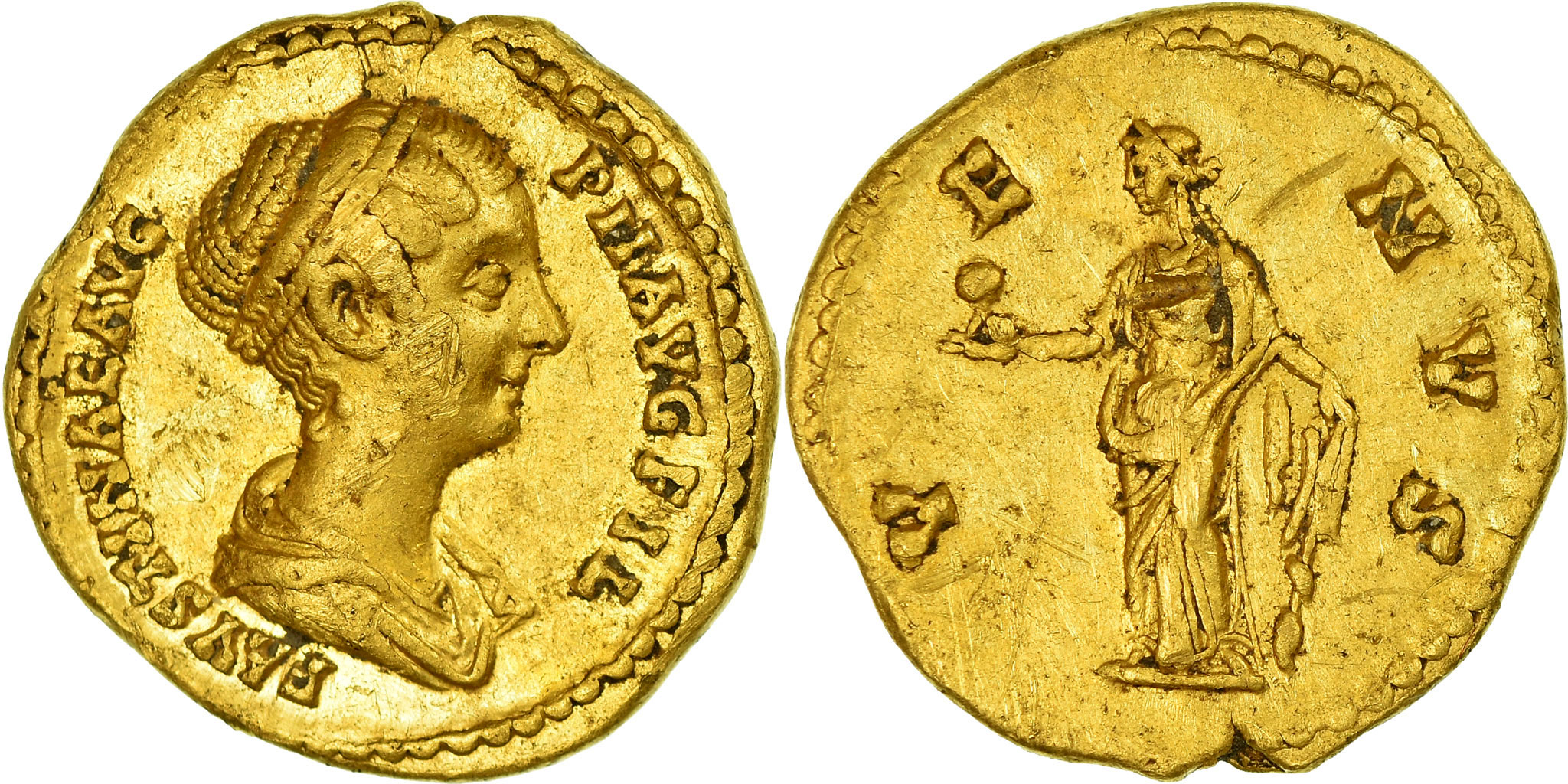 Coin, Faustina II, Aureus, 147-175, Roma, , Gold, RIC:517 | Roman