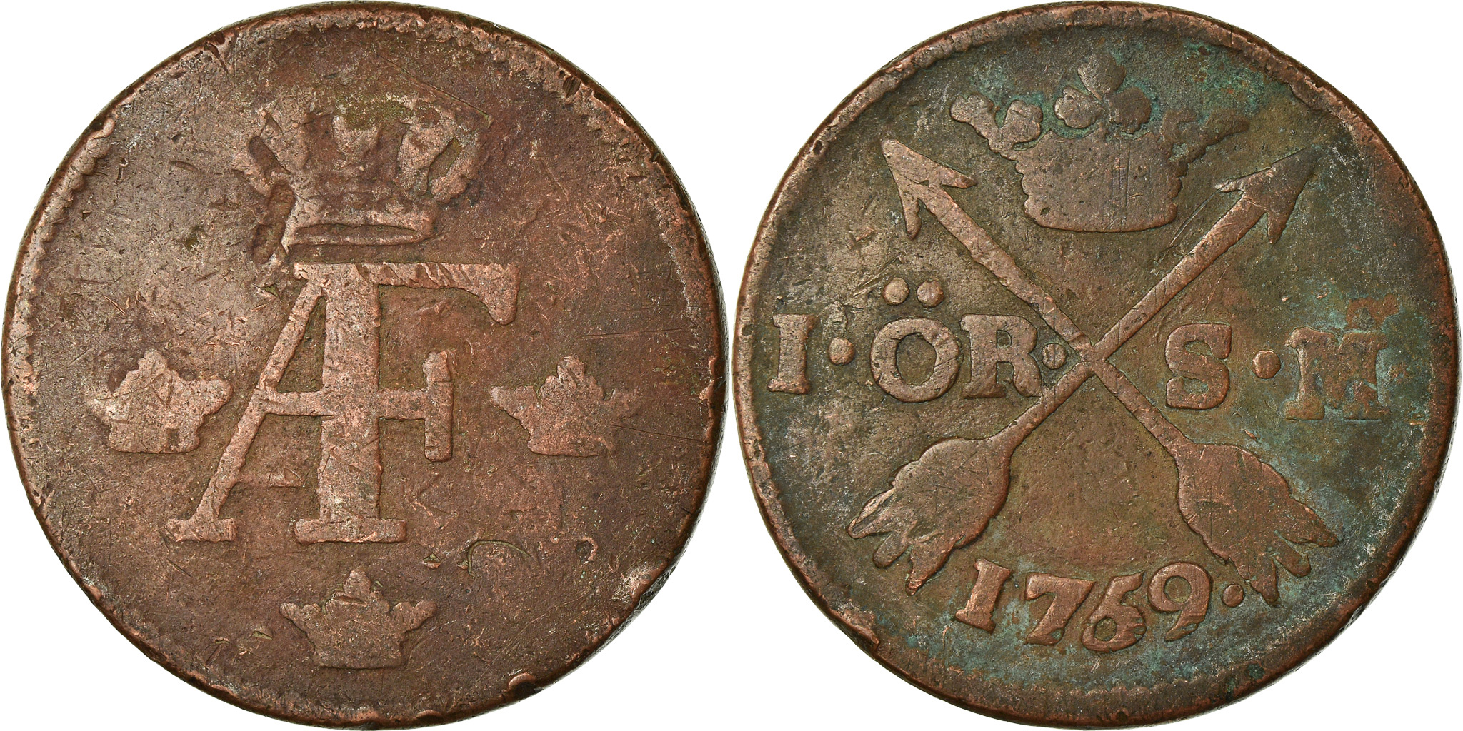 Coin, Sweden, Adolf Frederick, Ore, S.M., 1769, , Copper, KM:460