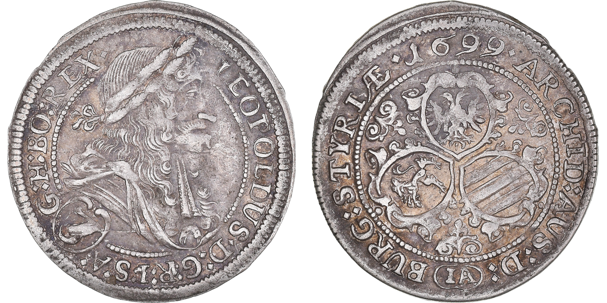 Coin, Austria, Leopold I, 3 Kreuzer, 1699, Graz, , Silver, KM:1115