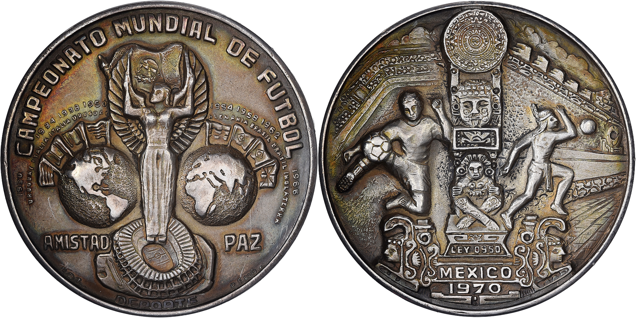 Mexico, Medal, 1970 FIFA World Cup, 1970, Silver, | Tokens & Medals
