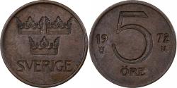World Coins - Sweden, Gustaf VI, 5 Öre, 1972, Bronze, , KM:845