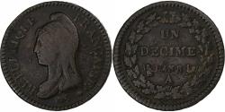 World Coins - France, Decime, Dupré, AN 8, Paris, Copper, , Gadoury:187a
