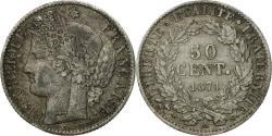 World Coins - Coin, France, Cérès, 50 Centimes, 1871, Paris, , Silver, KM:834.1