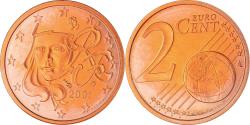 World Coins - France, 2 Euro Cent, 2001, Paris, Proof / BE, , Copper Plated Steel