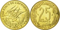 World Coins - Coin, Central African States, 25 Francs, 1975, Paris, ESSAI,