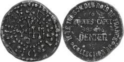 World Coins - France, Token, Collection BP, Denier Hugues Capet, Copper,