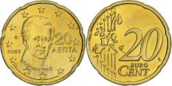 World Coins - Greece, 20 Euro Cent, 2003, Athens, Nordic gold, , KM:185