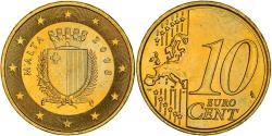 World Coins - Malta, 10 Euro Cent, The arms of Malta, 2008, , Nordic gold