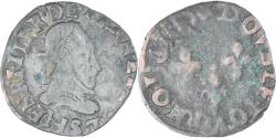 World Coins - Coin, France, Henri III, Double Tournois, 1587, Troyes, , Copper