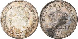 World Coins - France, Napoleon III, 20 Centimes, 1867, Paris, Silver, , Gadoury:309