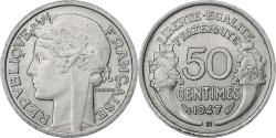 World Coins - France, 50 Centimes, Morlon, 1947, Beaumont-Le-Roger, Aluminum,