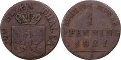 World Coins - German States, PRUSSIA, Friedrich Wilhelm IV, Pfennig, 1821, Berlin, Copper