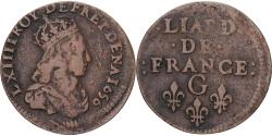 World Coins - Coin, France, Louis XIV, Liard, 1656, Poitiers, , Copper, KM:192.7