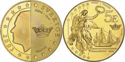 World Coins - Sweden, Carl XVI Gustaf, 5 Euro, Fantasy euro patterns, Proof, 2003, Goldine
