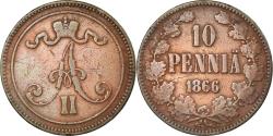 World Coins - Coin, Finland, Alexander II, 10 Pennia, 1866, , Copper, KM:5.1
