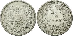 World Coins - Coin, GERMANY - EMPIRE, 1/2 Mark, 1908, Karlsruhe, , Silver, KM:17