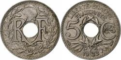 World Coins - France, 5 Centimes, Lindauer, 1933, Paris, Copper-nickel,