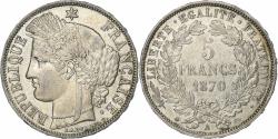 World Coins - France, 5 Francs, Cérès, 1870, Paris, Silver, , Gadoury:743, KM:819