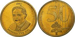 World Coins - Vatican, Token, 50 C, Essai-Trial Benoit XVI, 2007, Brass,