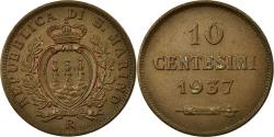 World Coins - Coin, San Marino, 10 Centesimi, 1937, Rome, , Bronze, KM:13