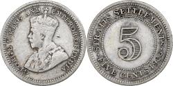 World Coins - Straits Settlements, George V, 5 Cents, 1926, London, Silver, , KM:36