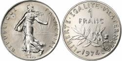 World Coins - France, Franc, Semeuse, 1974, Monnaie de Paris, série FDC, Nickel,