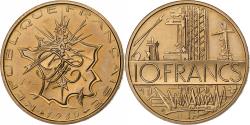 World Coins - France, 10 Francs, Mathieu, 1980, Paris, Tranche A, Nickel-brass,