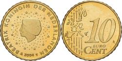 World Coins - Netherlands, Beatrix, 10 Euro Cent, 2004, Utrecht, BU, , Nordic gold