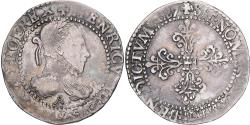 World Coins - France, Henri III, 1/2 Franc au col plat, 1587, Paris, Silver,