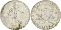 World Coins - France, 2 Francs, Semeuse, 1909, Paris, Silver, , Gadoury:532, KM:845.1