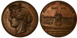 World Coins - France, Medal, Exposition Universelle de Paris, Trocadéro, 1878, Oudiné
