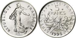 World Coins - France, 5 Francs, Semeuse, 1995, Paris, BU, Nickel Clad Copper-Nickel