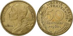 World Coins - France, 50 Centimes, Marianne, 1962, Paris, Col à 4 plis, Aluminum-Bronze