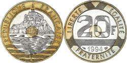 World Coins - Coin, France, Mont Saint Michel, 20 Francs, 1994, , Tri-Metallic