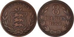 World Coins - Coin, Guernsey, 8 Doubles, 1868, Heaton, Birmingham, , Bronze, KM:7