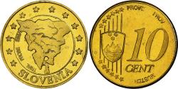 World Coins - Slovenia, 10 Euro Cent, Fantasy euro patterns, Essai-Trial, Proof, Brass