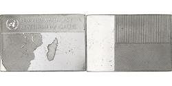 World Coins - France, Medal, United Nations Flags, Madagascar, Silver,