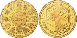 World Coins - France, Medal, L'Europe, La Semeuse, 2001, Copper-Nickel Gilt,