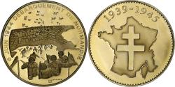 World Coins - France, Medal, Débarquement de Normandie, 1939-1945, Copper-Nickel Gilt
