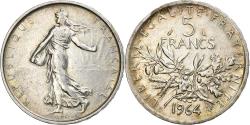 World Coins - France, 5 Francs, Semeuse, 1964, Paris, Silver, , Gadoury:770