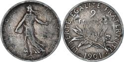 World Coins - Coin, France, Semeuse, 2 Francs, 1901, , Silver, KM:845.1, Gadoury:532