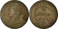 World Coins - Coin, France, Dupré, 2 Décimes, 1795, , Bronze, KM:638.1, Gadoury:300