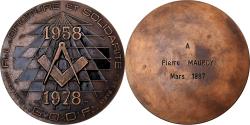 World Coins - France, Medal, Le Grand Orient de France à Pierre Mauroy, 1987, Bronze