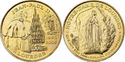 World Coins - Vatican, Token, Jean-Paul II, Lourdes, 2004, Copper-Nickel Gilt,