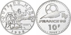 World Coins - France, 10 Francs, France 98, Argentine, 1997, Monnaie de Paris, BE, Silver
