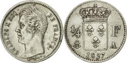 World Coins - Coin, France, Charles X, 1/4 Franc, 1827, Paris, , Silver, KM:722.1