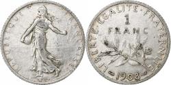 World Coins - France, Franc, Semeuse, 1908, Paris, Silver, , Gadoury:467, Le
