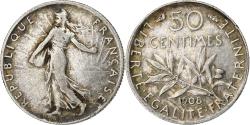 World Coins - France, Semeuse, 50 Centimes, 1908, Paris, , Silver, KM:854,Gadoury 420