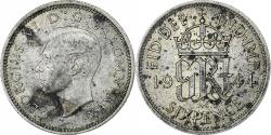 World Coins - Great Britain, George VI, 6 Pence, 1944, London, Silver,