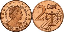 World Coins - United Kingdom, 2 Euro Cent, Fantasy euro patterns, Essai-Trial, Proof, 2002